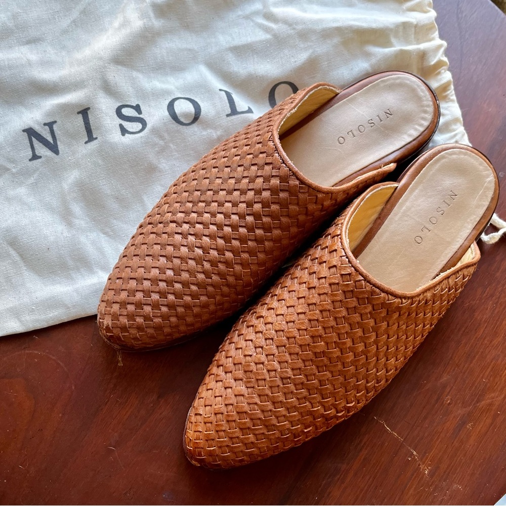 Nisolo Ama Woven Mule - Brown Size 7